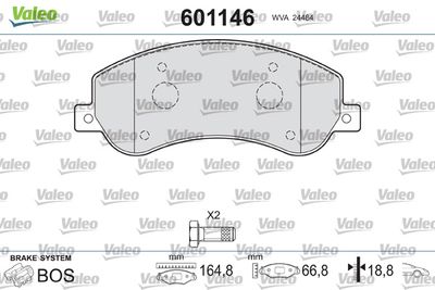 Brake Pad Set, disc brake VALEO 601146