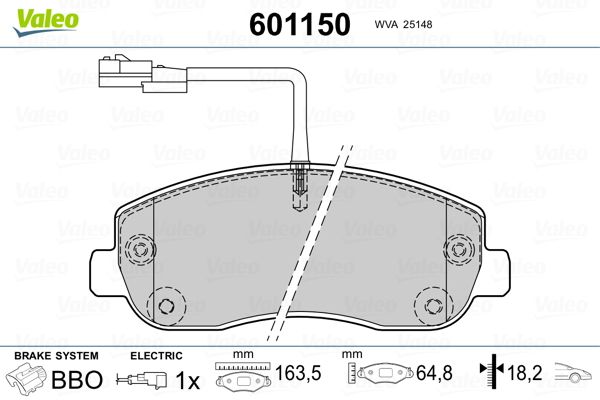 VALEO 601150 Brake Pad Set, disc brake