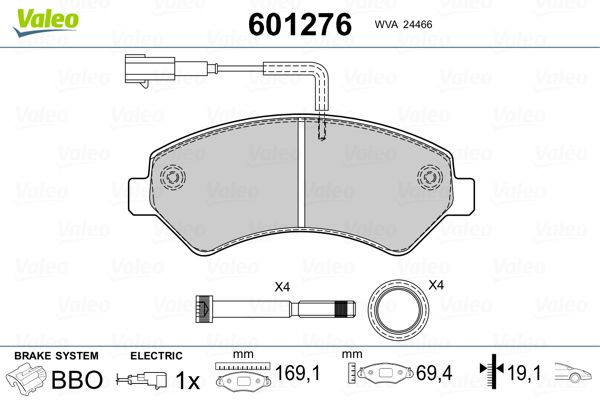 VALEO 601276 Brake Pad Set, disc brake