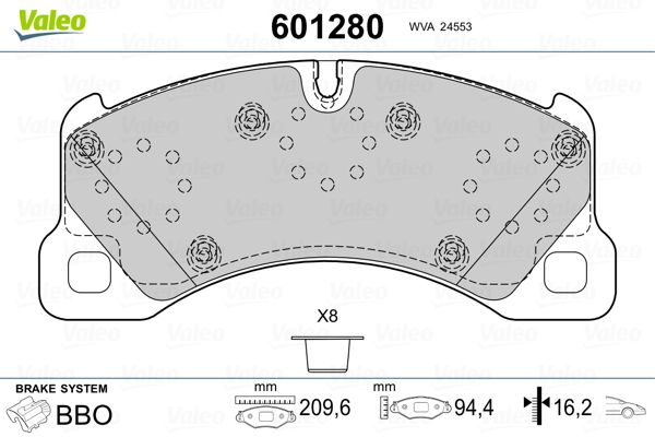 VALEO 601280 Brake Pad Set, disc brake