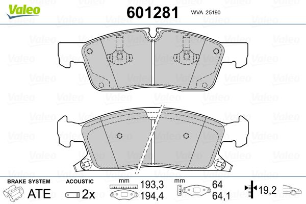 VALEO 601281 Brake Pad Set, disc brake