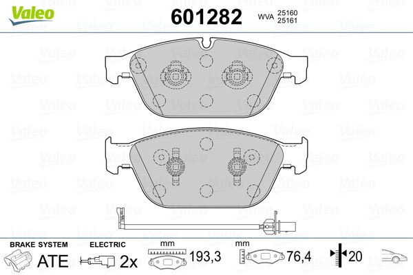 VALEO 601282 Brake Pad Set, disc brake