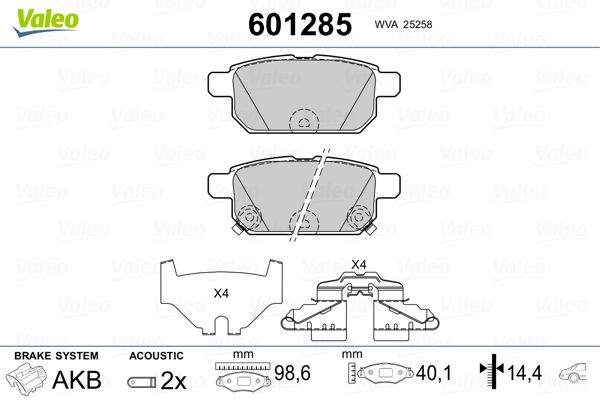 VALEO 601285 Brake Pad Set, disc brake