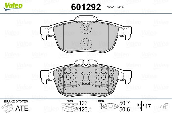 VALEO 601292 Brake Pad Set, disc brake
