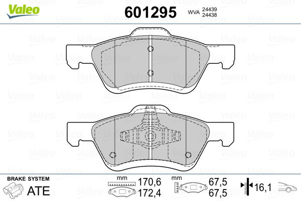 VALEO 601295 Brake Pad Set, disc brake