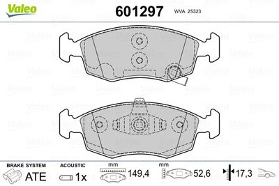 Brake Pad Set, disc brake VALEO 601297