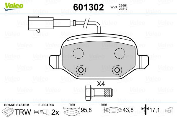 VALEO 601302 Brake Pad Set, disc brake