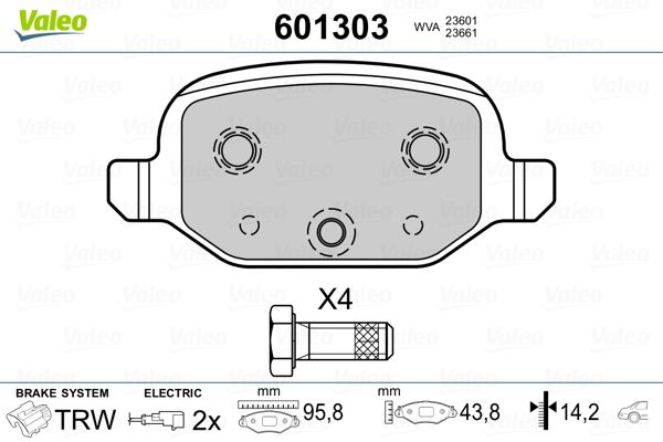 VALEO 601303 Brake Pad Set, disc brake