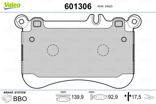 VALEO 601306 Brake Pad Set, disc brake