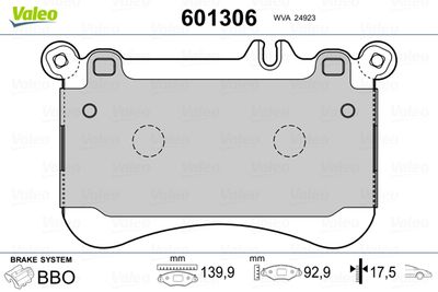 Brake Pad Set, disc brake VALEO 601306