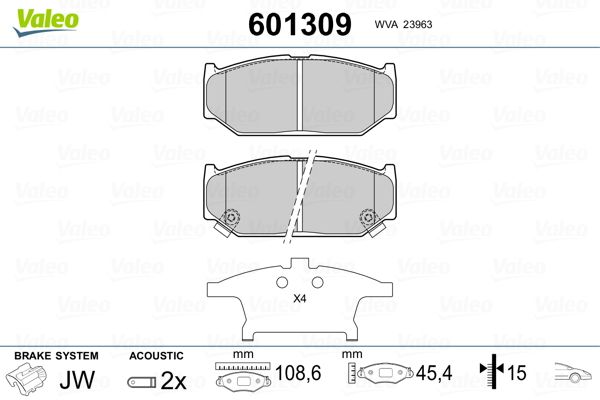 VALEO 601309 Brake Pad Set, disc brake