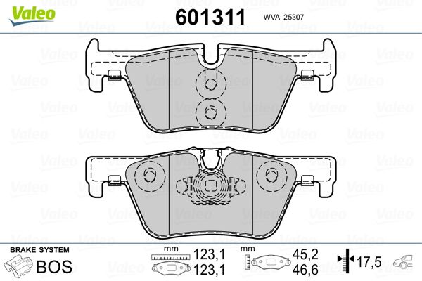 VALEO 601311 Brake Pad Set, disc brake