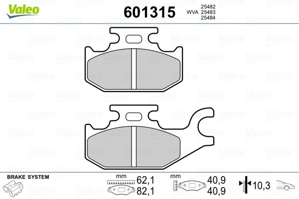 VALEO 601315 Brake Pad Set, disc brake