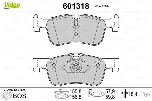 VALEO 601318 Brake Pad Set, disc brake