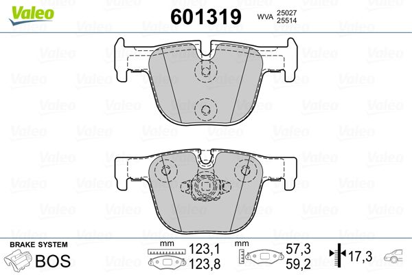 VALEO 601319 Brake Pad Set, disc brake