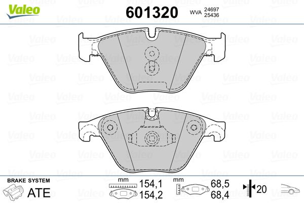 VALEO 601320 Brake Pad Set, disc brake
