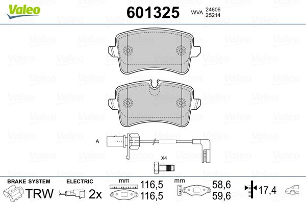 VALEO 601325 Brake Pad Set, disc brake