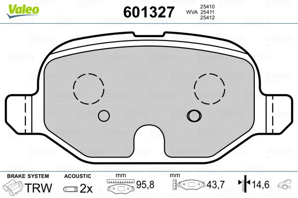 VALEO 601327 Brake Pad Set, disc brake