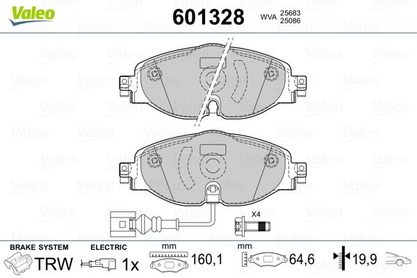 VALEO 601328 Brake Pad Set, disc brake
