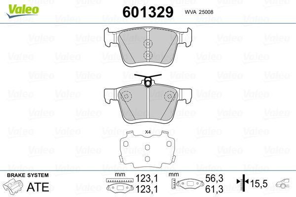 VALEO 601329 Brake Pad Set, disc brake