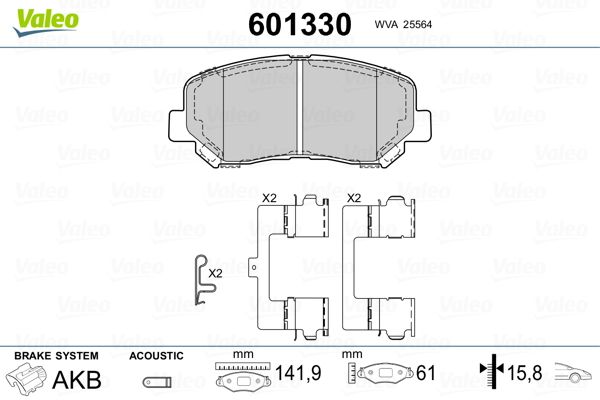 VALEO 601330 Brake Pad Set, disc brake