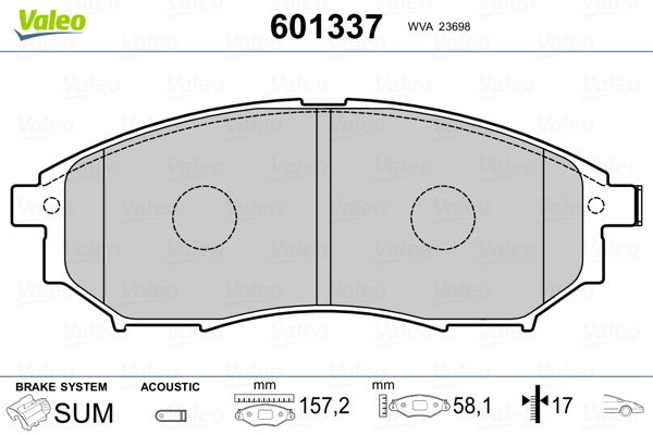 VALEO 601337 Brake Pad Set, disc brake