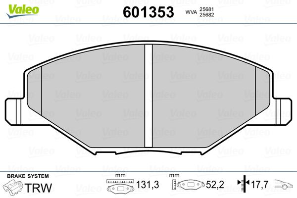 VALEO 601353 Brake Pad Set, disc brake