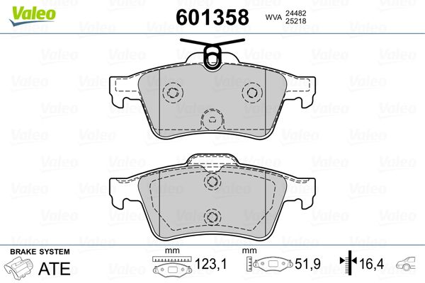 VALEO 601358 Brake Pad Set, disc brake