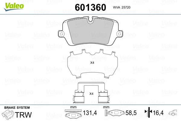 VALEO 601360 Brake Pad Set, disc brake