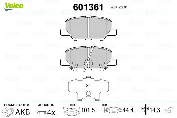 VALEO 601361 Brake Pad Set, disc brake