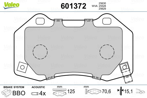 VALEO 601372 Brake Pad Set, disc brake
