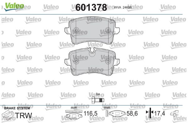 VALEO 601378 Brake Pad Set, disc brake