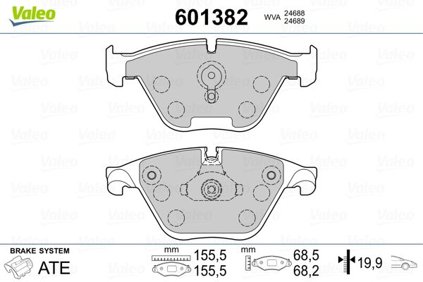 VALEO 601382 Brake Pad Set, disc brake