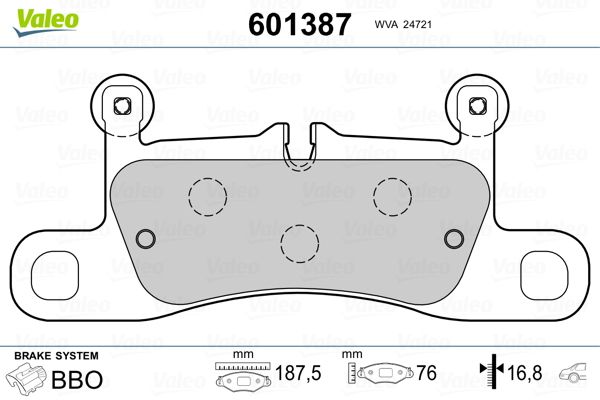 VALEO 601387 Brake Pad Set, disc brake
