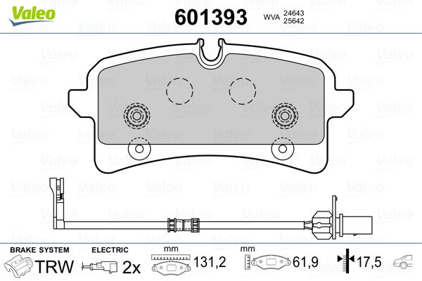 VALEO 601393 Brake Pad Set, disc brake
