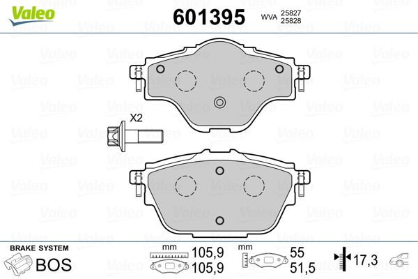 VALEO 601395 Brake Pad Set, disc brake