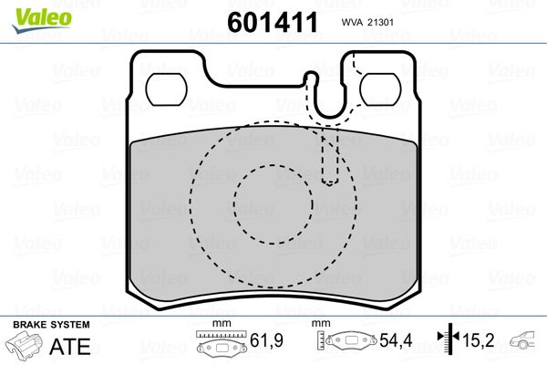 VALEO 601411 Brake Pad Set, disc brake