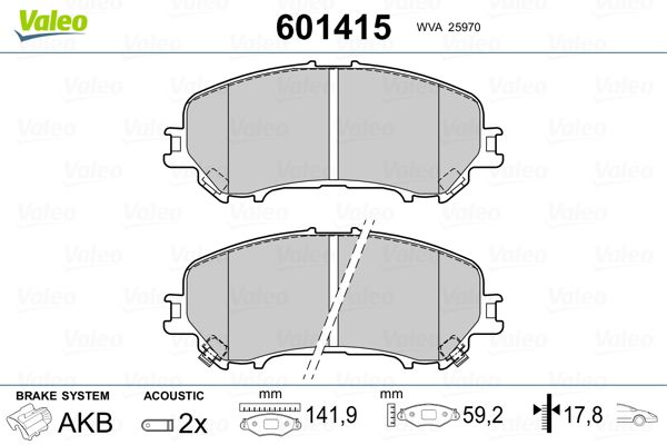 VALEO 601415 Brake Pad Set, disc brake