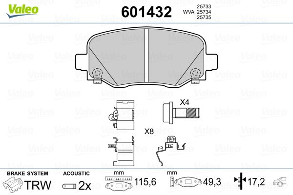 VALEO 601432 Brake Pad Set, disc brake