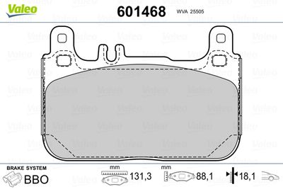 Brake Pad Set, disc brake VALEO 601468