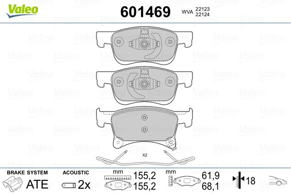 VALEO 601469 Brake Pad Set, disc brake
