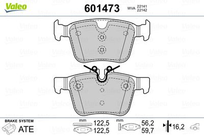 Brake Pad Set, disc brake VALEO 601473