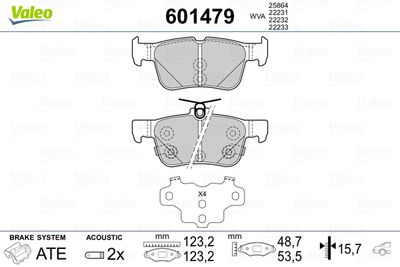 Brake Pad Set, disc brake VALEO 601479