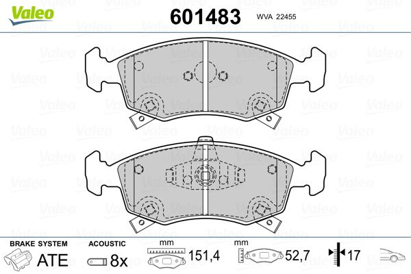 VALEO 601483 Brake Pad Set, disc brake