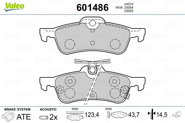 VALEO 601486 Brake Pad Set, disc brake