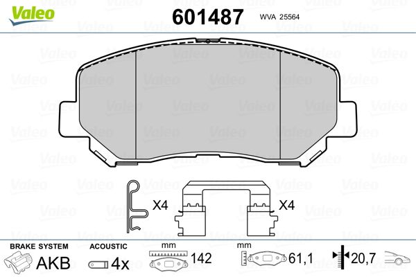 VALEO 601487 Brake Pad Set, disc brake