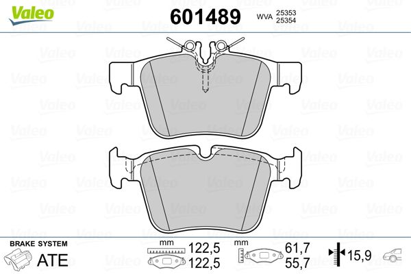 VALEO 601489 Brake Pad Set, disc brake