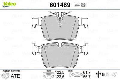 Brake Pad Set, disc brake VALEO 601489