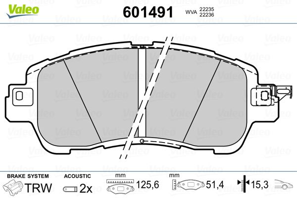VALEO 601491 Brake Pad Set, disc brake