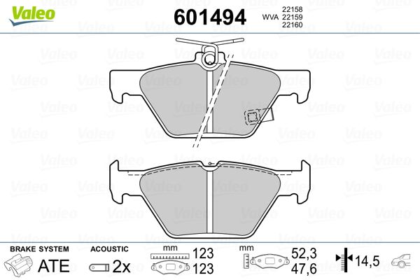 VALEO 601494 Brake Pad Set, disc brake